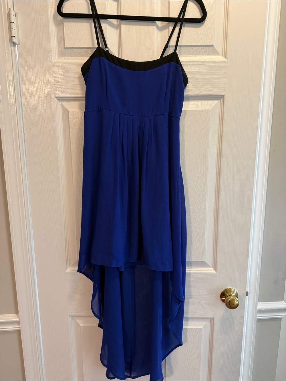 Royal Blue High-Low Spaghetti Strap Dress